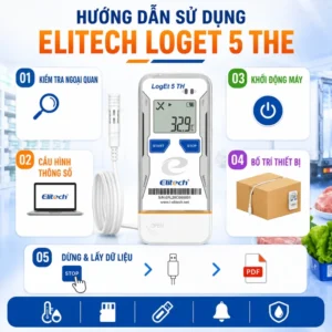 Hướng dẫn sử dụng nhiệt ẩm kế tự ghi Elitech LogEt 5 THE