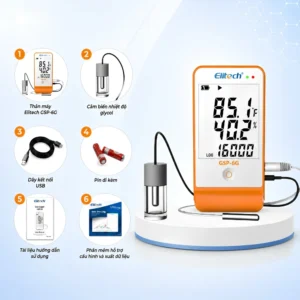 Bộ ghi dữ liệu nhiệt độ Elitech GSP-6G và phụ kiện đi kèm