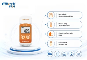 Bộ ghi nhiệt độ Elitech RC-5+ kết nối USB 2.0