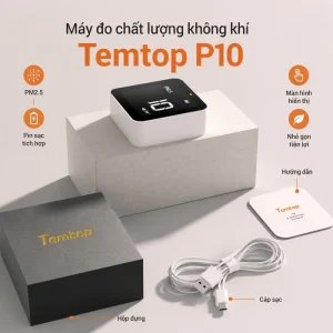 Bộ sản phẩm máy đo bụi mịn PM2.5 Temtop P10