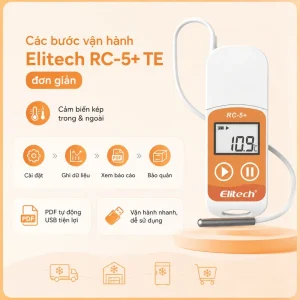 Các bước vận hành bộ ghi nhiệt độ Elitech RC-5+ TE đơn giản