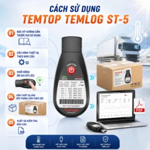 Cách sử dụng bộ ghi dữ liệu nhiệt độ dùng 1 lần Temtop TemLog ST-5