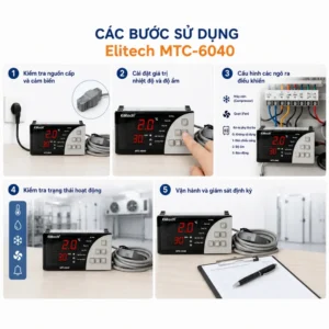 Cách sử dụng máy điều khiển nhiệt độ và độ ẩm Elitech MTC-6040