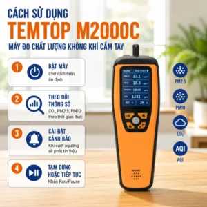 Cách sử dụng máy đo chất lượng không khí cầm tay Temtop M2000C