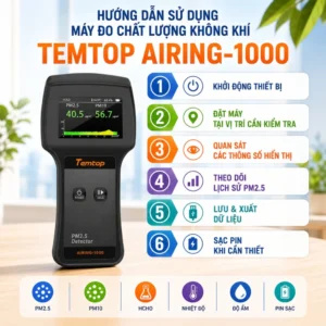 Cách sử dụng máy đo chất lượng không khí Temtop Airing-1000