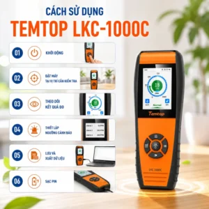Cách sử dụng máy đo chất lượng không khí Temtop LKC-1000C