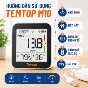 Cách sử dụng máy đo chất lượng không khí Temtop M10