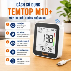 Cách sử dụng máy đo chất lượng không khí Temtop M10+