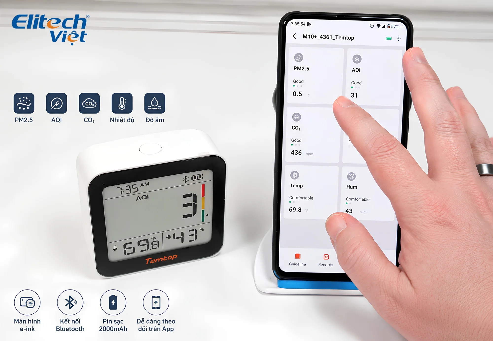 Cách sử dụng máy đo chất lượng không khí Temtop M10+