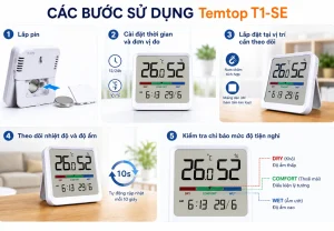 Cách sử dụng máy đo nhiệt độ, độ ẩm trong nhà Temtop T1-SE