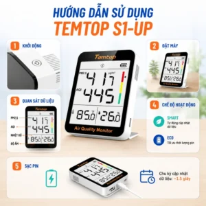 Cách sử dụng máy kiểm tra chất lượng không khí Temtop S1-up