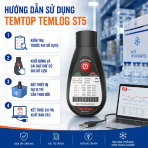 Cách sử dụng máy lưu nhiệt độ Temtop TemLog ST5