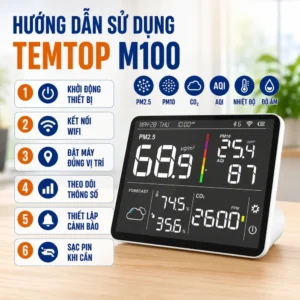Cách sử dụng thiết bị đo chất lượng không khí Temtop M100
