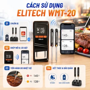 Cách sử dụng thiết bị đo nhiệt độ thực phẩm Elitech WMT-20
