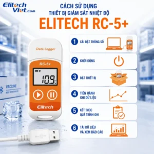 Cách sử dụng thiết bị giám sát nhiệt độ Elitech RC-5+