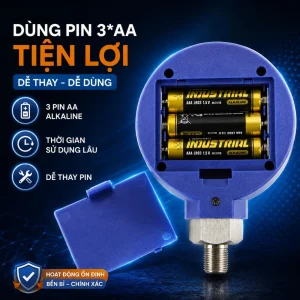 Đồng hồ đo áp suất kỹ thuật số Elitech PG-30Pro dùng pin AAA