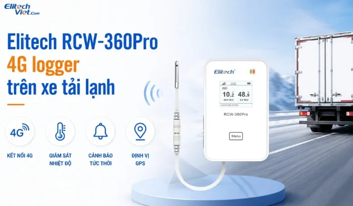 Elitech RCW-360Pro 4G data logger giám sát nhiệt độ xe tải lạnh chuỗi lạnh