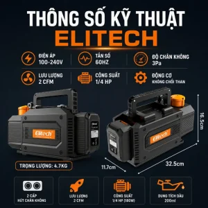 Bộ pin và bộ sạc đi kèm Elitech SVP-DC Pro