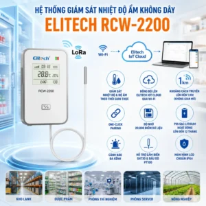 Hệ thống giám sát nhiệt độ ẩm không dây Elitech RCW-2200