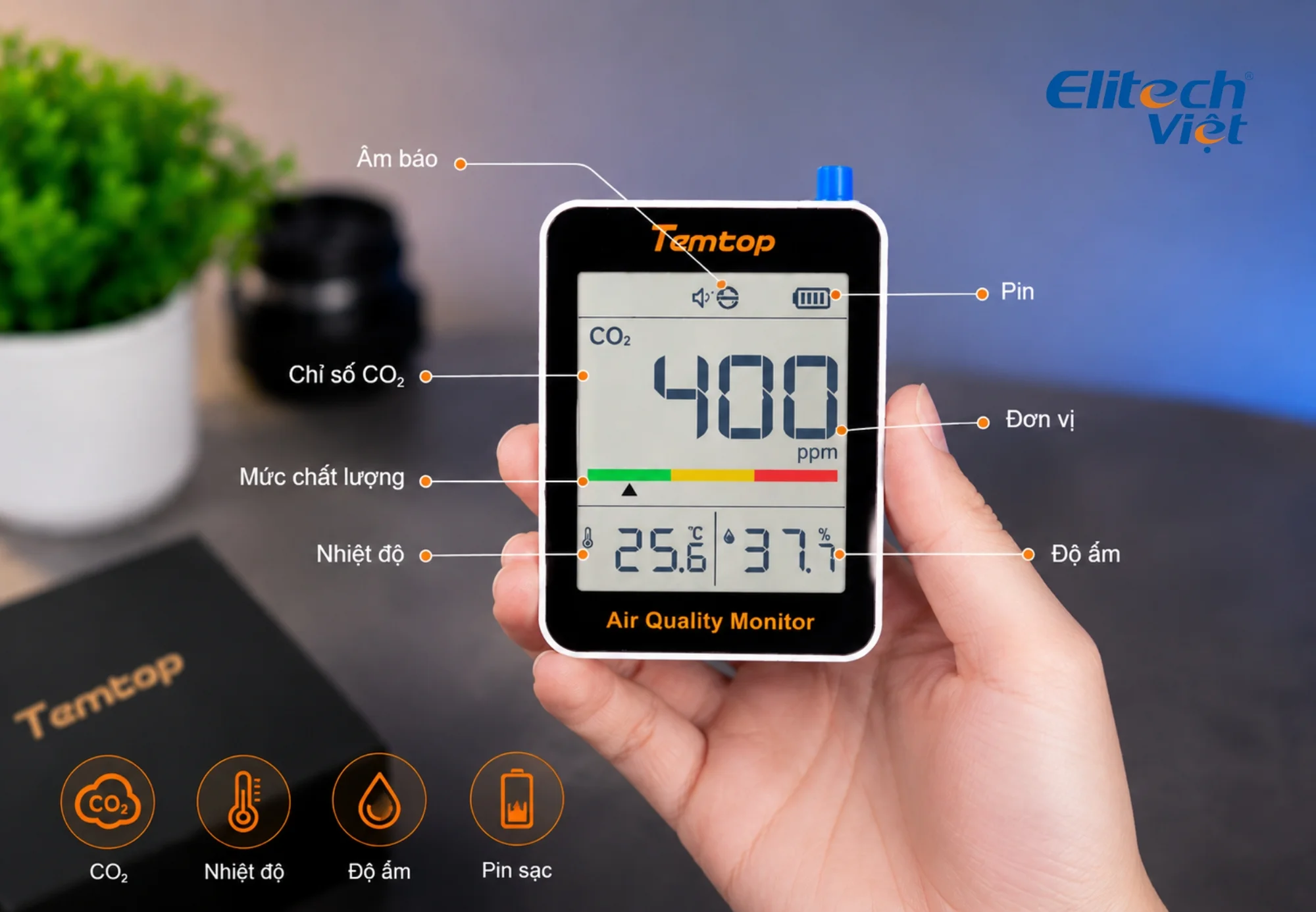 Hướng dẫn dùng thiết bị đo chất lượng không khí Temtop C1
