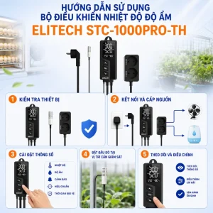 Hướng dẫn sử dụng bộ điều khiển nhiệt độ độ ẩm Elitech STC-1000Pro-TH