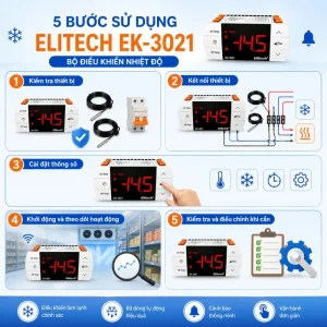 Hướng dẫn sử dụng bộ điều khiển nhiệt độ Elitech EK-3021