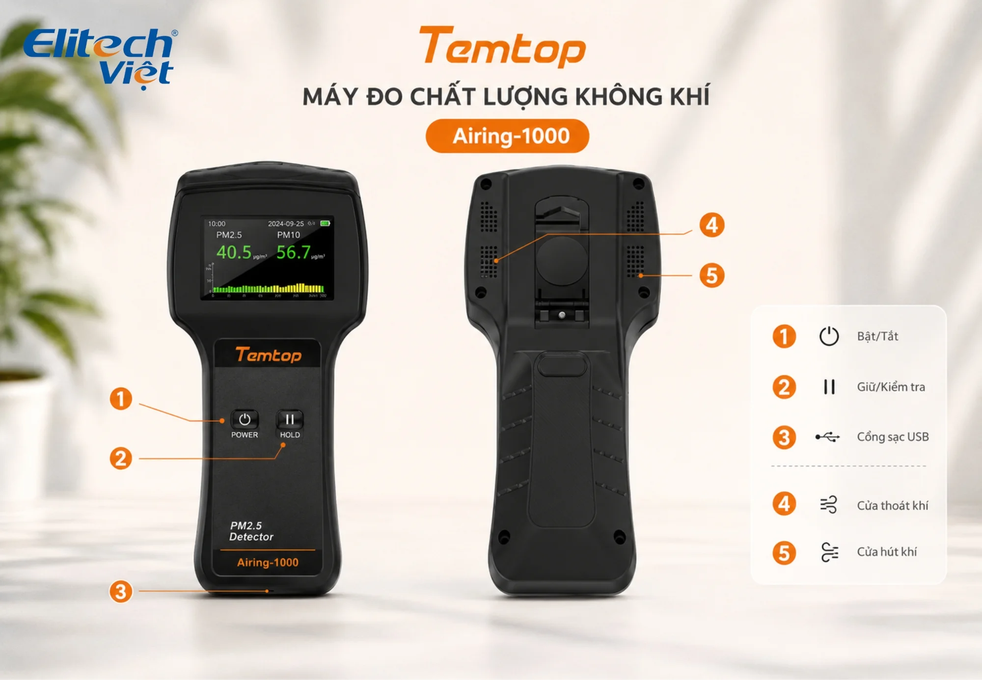 Cách sử dụng máy đo chất lượng không khí Temtop Airing-1000