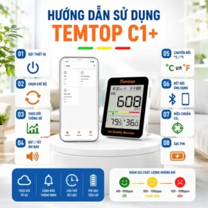 Hướng dẫn sử dụng máy đo chất lượng không khí Temtop C1+