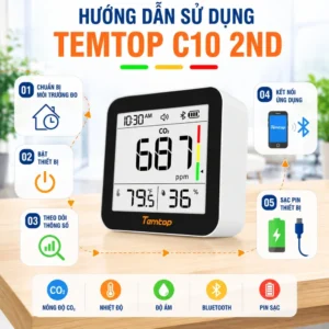 Hướng dẫn sử dụng máy đo chất lượng không khí Temtop C10 2nd