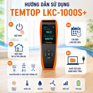 Hướng dẫn sử dụng máy đo chất lượng không khí Temtop LKC-1000S+