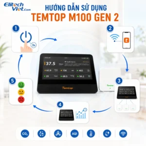 Hướng dẫn sử dụng máy đo chất lượng không khí Temtop M100 Gen 2
