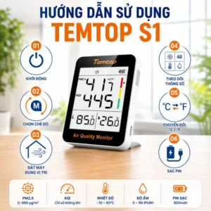 Hướng dẫn sử dụng máy đo chất lượng không khí Temtop S1