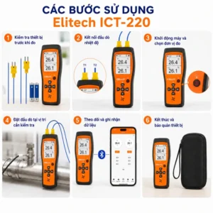 Hướng dẫn sử dụng máy đo nhiệt độ 2 kênh kiểu K Elitech ICT-220