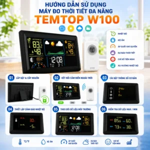 Hướng dẫn sử dụng máy đo thời tiết đa năng Temtop W100