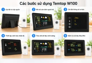Hướng dẫn sử dụng máy đo thời tiết đa năng Temtop W100
