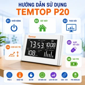 Hướng dẫn sử dụng máy theo dõi chất lượng không khí Temtop P20