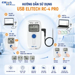 Hướng dẫn sử dụng nhiệt kế tự ghi USB Elitech RC-4 Pro