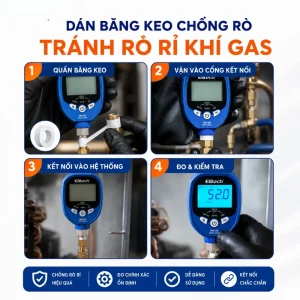 Máy đo áp suất chất môi lạnh Elitech PGW-500 HVAC chống rò rỉ khí gas