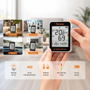 Máy đo nhiệt độ độ ẩm không dây Temtop S1+