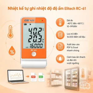 Nhiệt kế lưu dữ liệu nhiệt độ Elitech RC-61 chính hãng