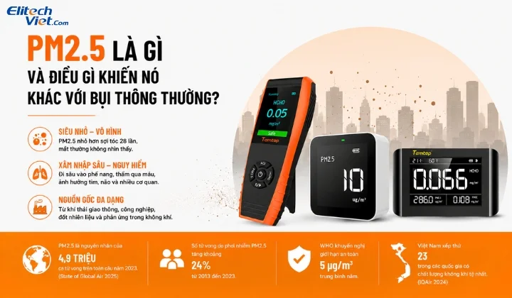 PM2.5 là gì và điều gì khiến nó khác với bụi thông thường?