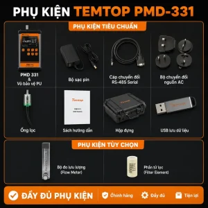 Bộ phụ kiện đi kèm máy đếm bụi Temtop PMD-331
