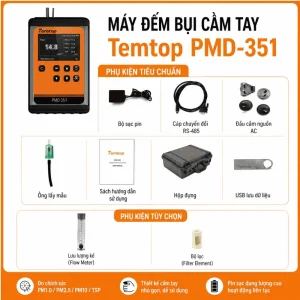 Bộ phụ kiện đi kèm máy đếm bụi cầm tay Temtop PMD-351