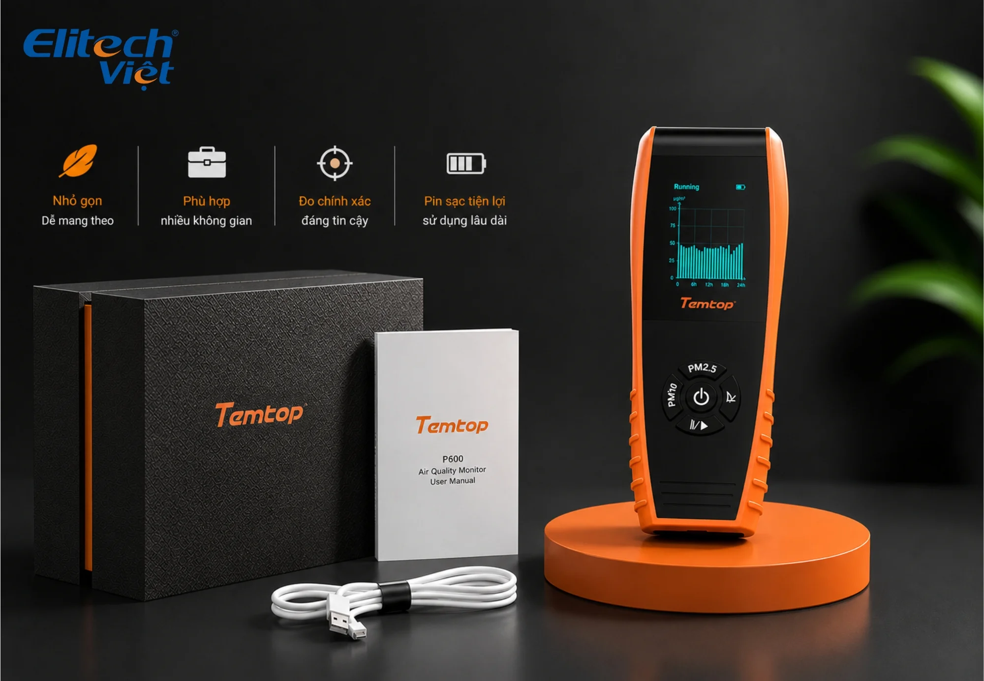 Thiết bị đo chất lượng không khí Temtop P600