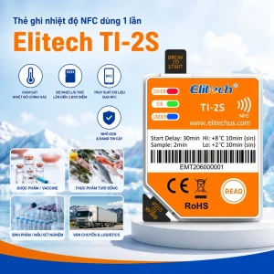 Thiết bị ghi nhiệt độ NFC dùng 1 lần Elitech TI-2S