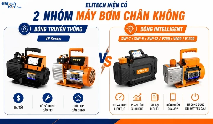 2 dòng máy bơm chân không Elitech