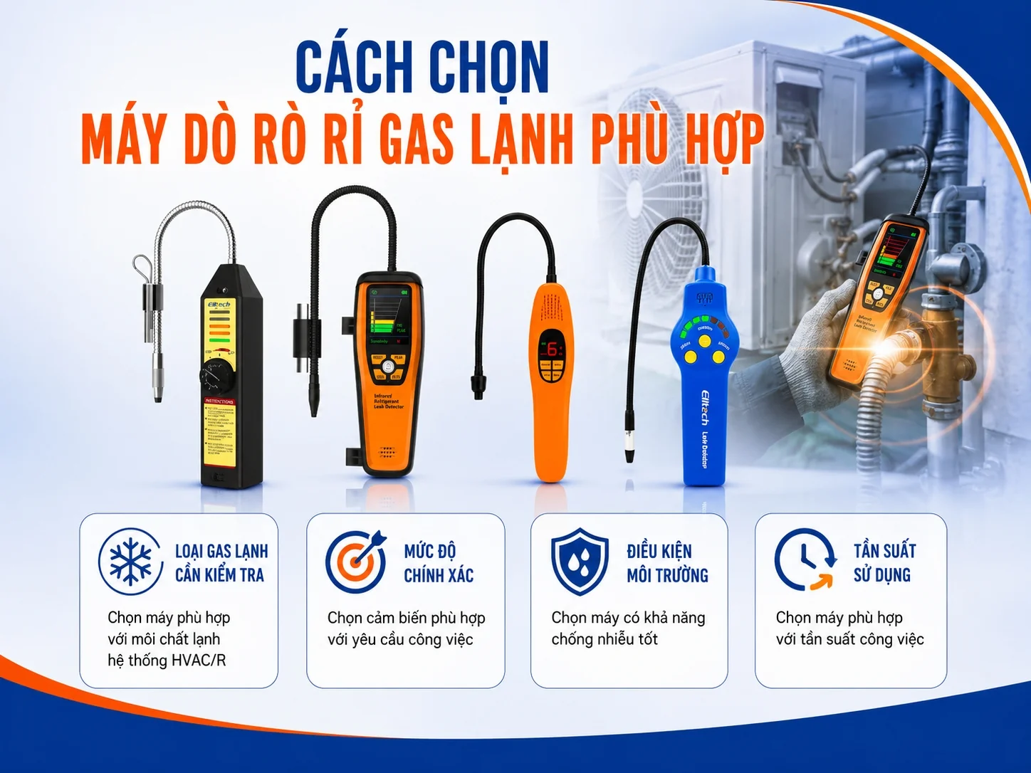 Cách chọn máy dò rò rỉ gas lạnh phù hợp