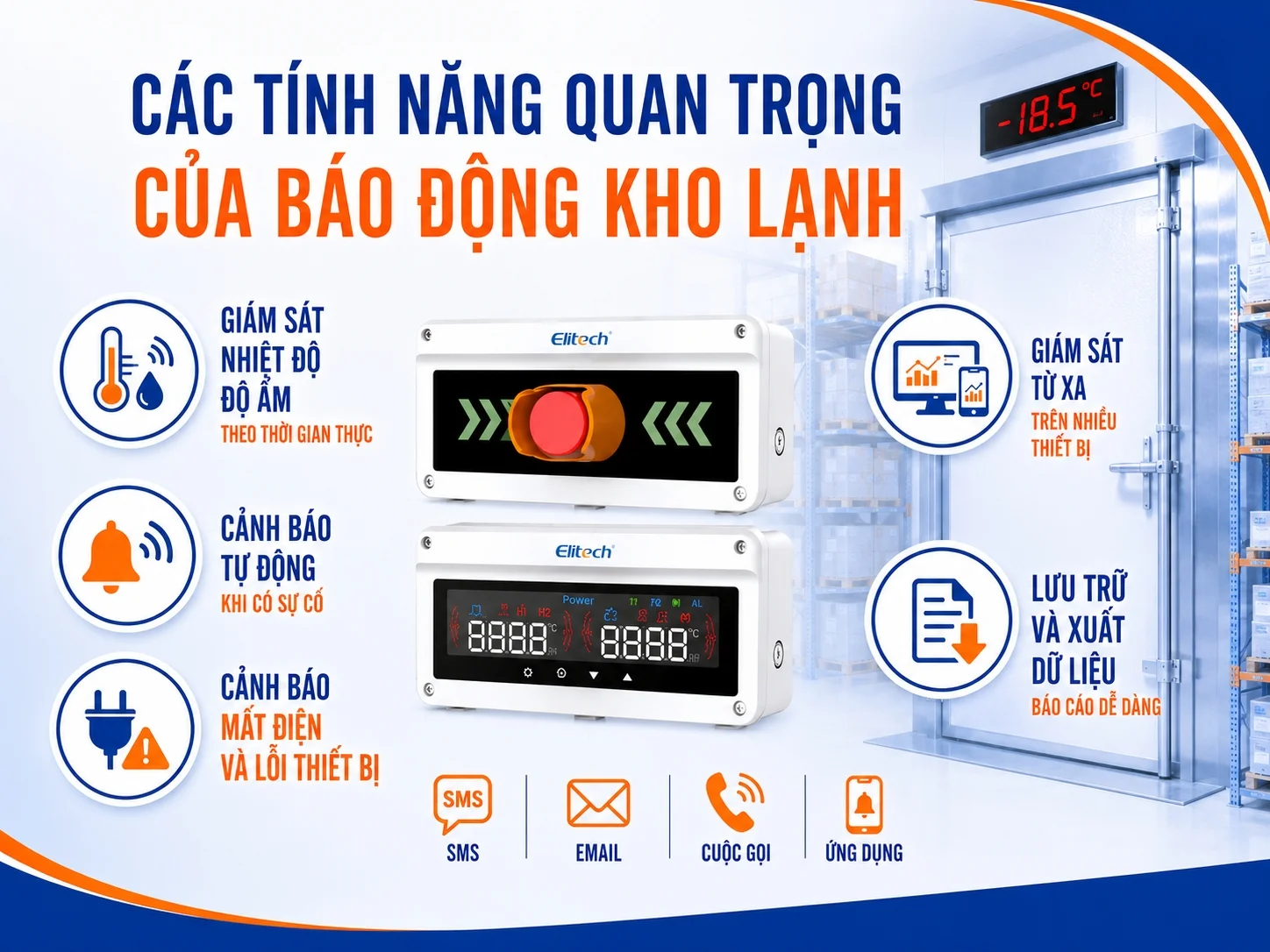 Tính năng quan trọng của báo động kho lạnh