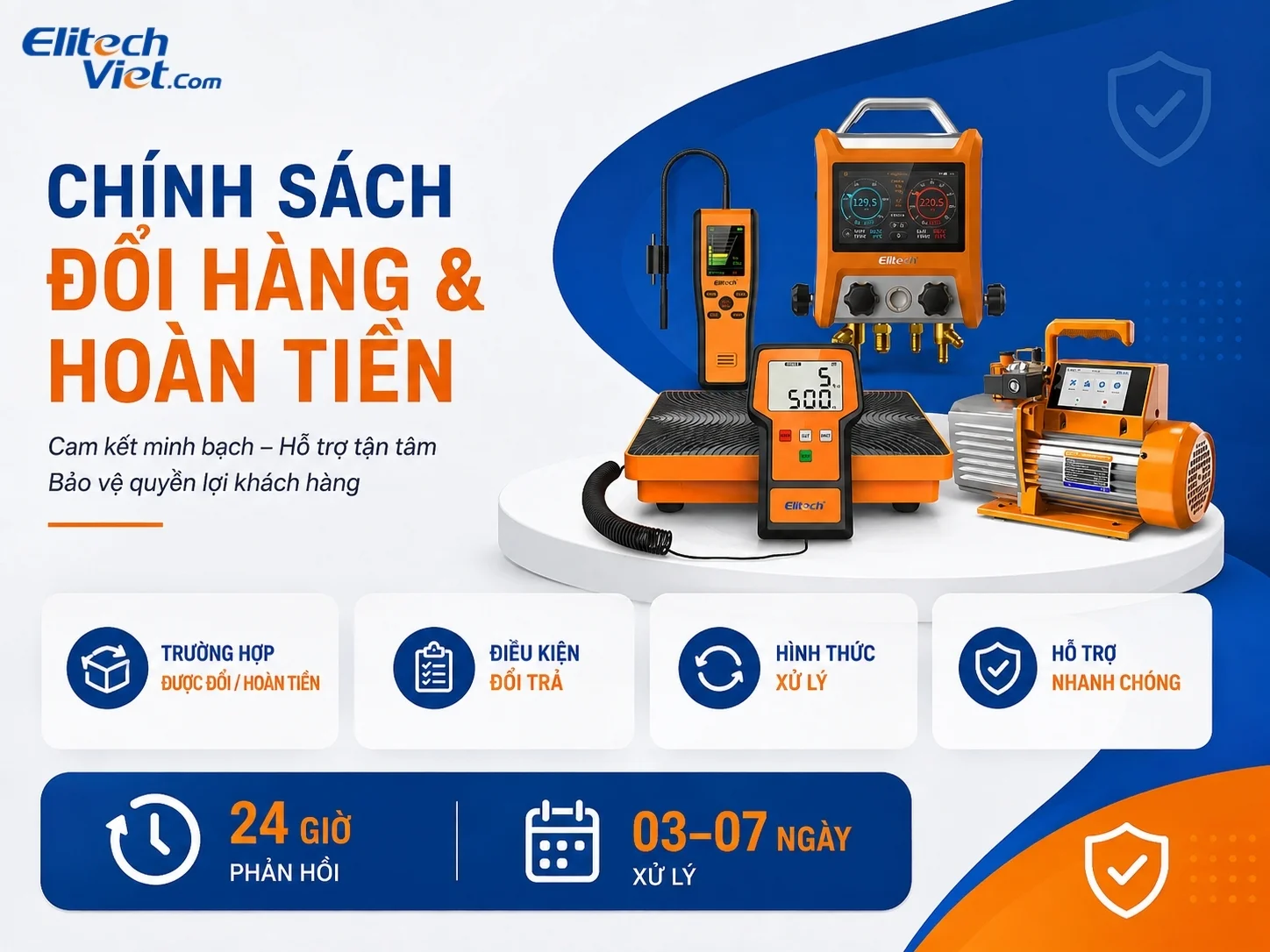 Chính sách đổi hàng và hoàn tiền tại Elitech Việt Nam
