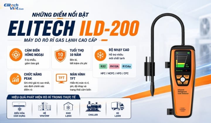 Máy dò tìm kiếm vị trí rò rỉ môi chất lạnh